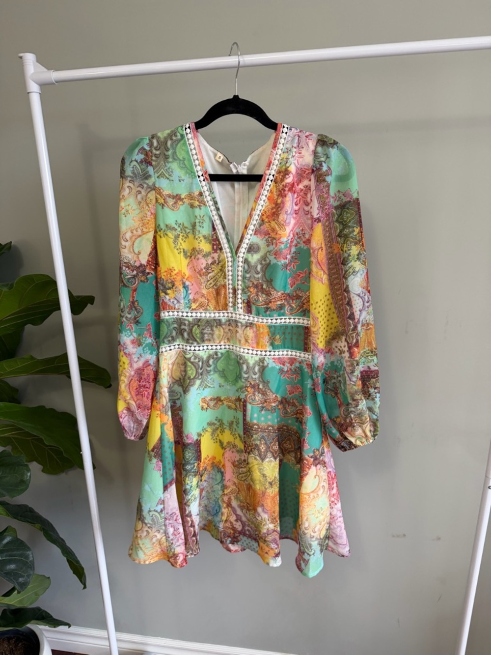 SHEIN Long Sleeve Colorful Mini Dress Size Small